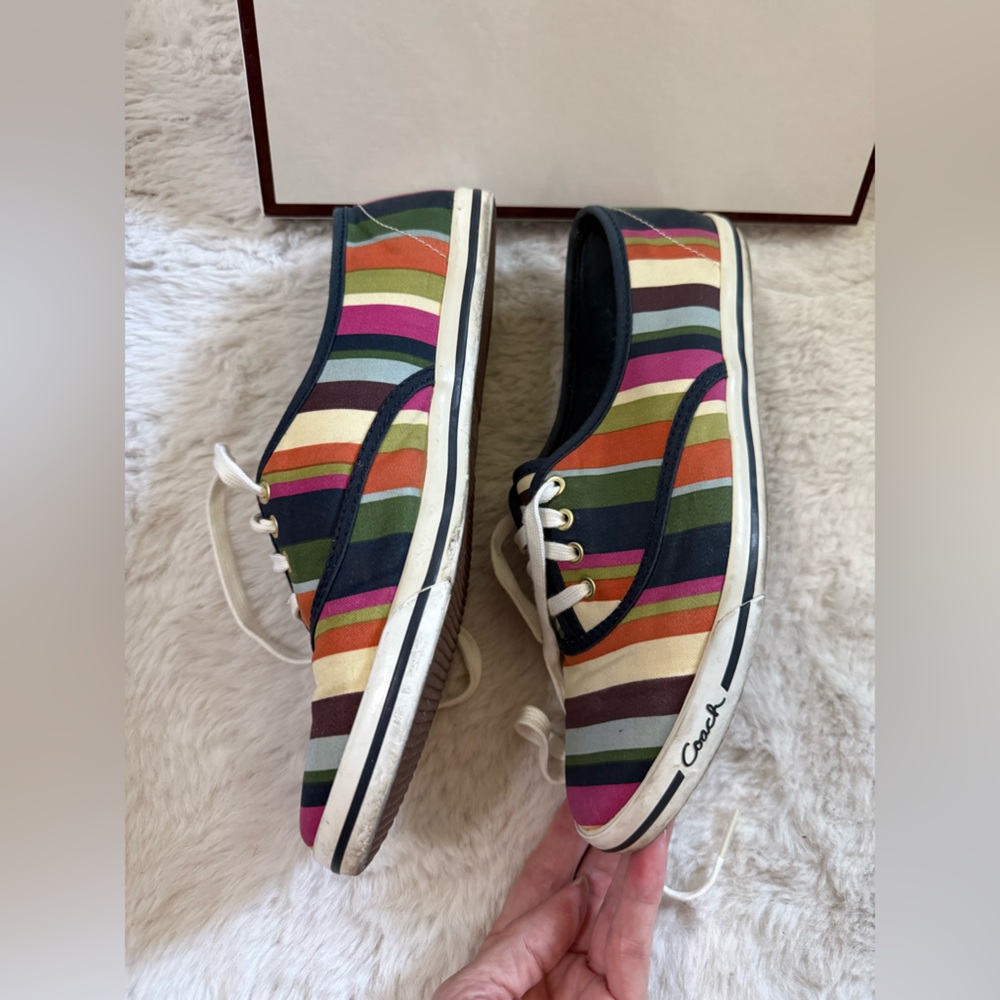 Coach Audrina in Multi Stripe Canvas Sneakers - Picture 8 of 14